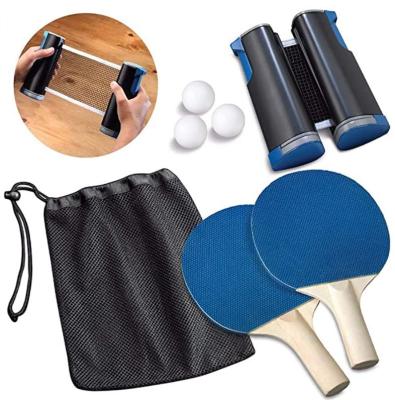 China Wholesale Cheap Price Sports Competition Wooden +Rubber Games Forming Table Tennis Net And Paddle Racket Set for sale