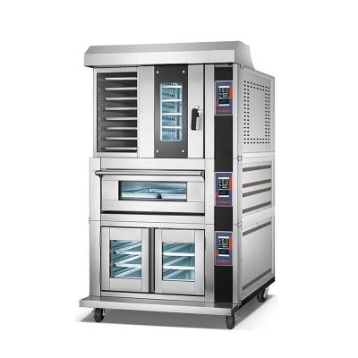 China Luxury Vegetable Processing Plant Range 5 Trays Convection Oven 2 Trays Deck Baking Oven and 8 Trays Proofer for sale