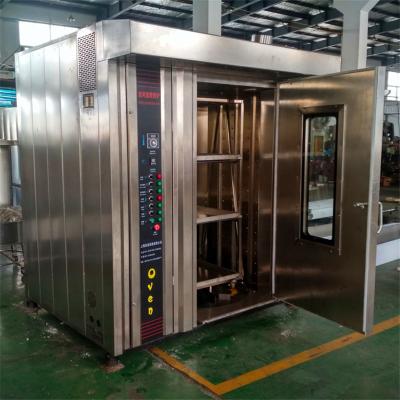 China Vegetable Processing Plant 32 Trays Diesel Convection Rotary Oven With Trolley for sale