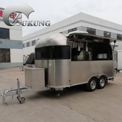 China Airstream Type Concession Food Vegetable Processing Plant UKUNG Stainless Steel Trailer for sale