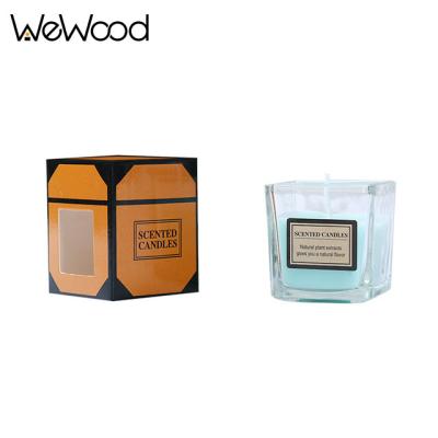 China Fashionalbe Custom Design Luxury Eco Friendly Home Scent Square Candles Soy Candles With Box for sale