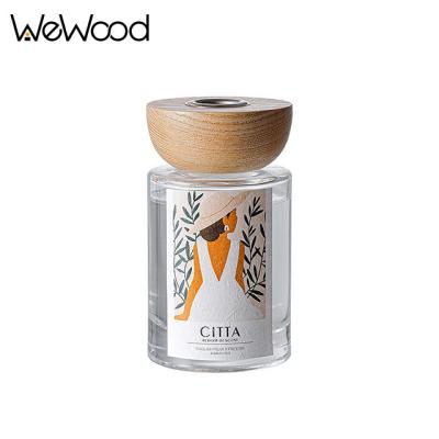 China Fashionalbe 2022 Luxury Toiletry Bottle Aromatherapy 100ml Mini Flower Room Hotel Glass Wooden Diffuser With Packing for sale