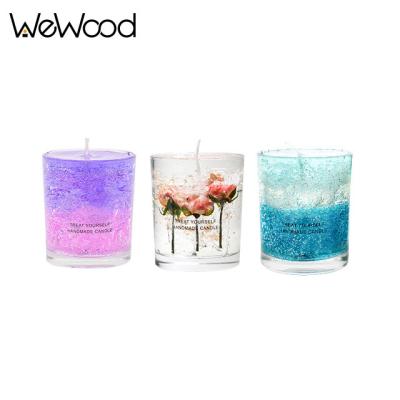 China Fashionalbe Nature Eco-Friendly Wholesale Organic Aromatic Home Decor Glass Jar Jelly Candle for sale