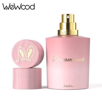 China Fashionalbe Wholesale 30ml Fancy Round Rose Perfume Container Spray Perfume Glass Bottle With Wooden Cap for sale