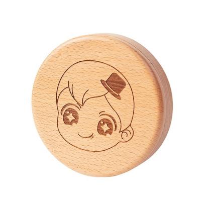 China Europe boy girl memory collection deciduous wooden milk tooth storage box children's milk tooth storage box for sale