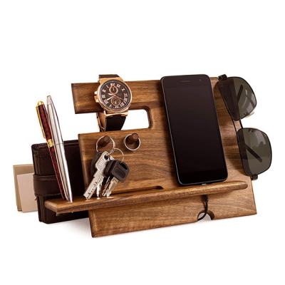 China Wooden Ring Purse Adjustable Lazy Phone Holder Display Stand Cell Phone Desktop Wood Holders for sale