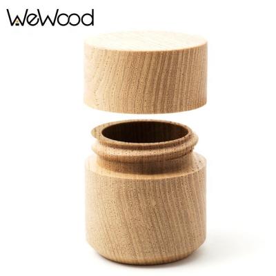 China Household Airtight Small Spice Food Freshness Preservation Pack Wooden Kitchen Storage Jar Storage Containers for sale