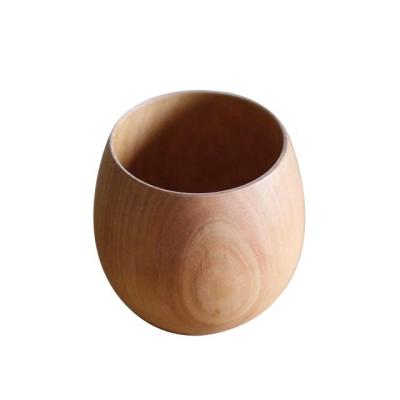 China Single Viable Natural Reusable Juice Sake Wooden Milk Coffee Drinking Tea Cup Japanese Style for sale