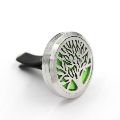 China Cooler Selling 316L Stainless Steel Life Tree Design Popular Car Hot Air Clip Diffuser Cooler Pendant for sale