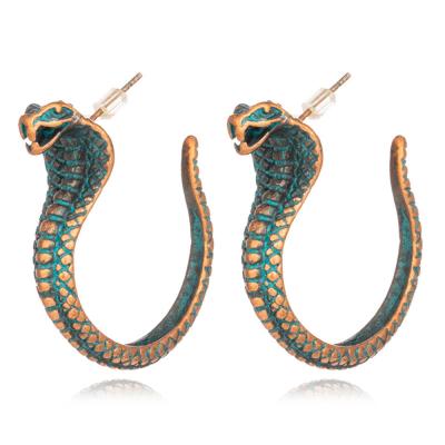 China FASHIONABLE Newcomer Exaggerate Horrible Retro Cobra Snake Earrings Punk Stud Earrings for sale