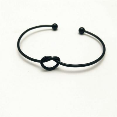 China Wholesale Promotional FASHIONABLE Gift Gold Black Knot Bangle Bracelet For Women for sale