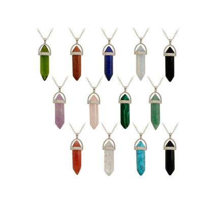 China FASHIONABLE Wholesale Natural Crystal Rose Quartz Amethyst Jewelry Stone Necklace for sale