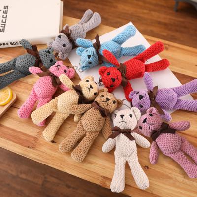 China Promotion & gifts Mini Teddy Bears Keychain Plush Toy 10 colors Teddy Bears Bulk Wholesale Keyring for backpack for sale