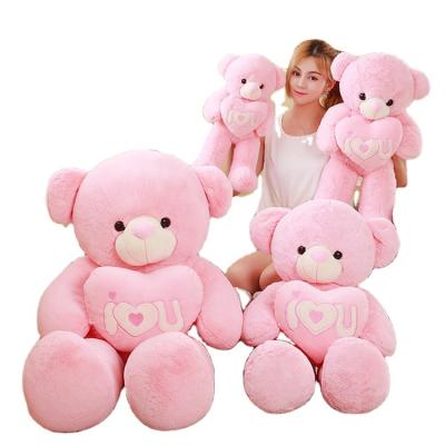 China Plush Manufacturer High Quality Different Sizes Soft Plush Bear With Heart Stuffed Teddy Bear for sale