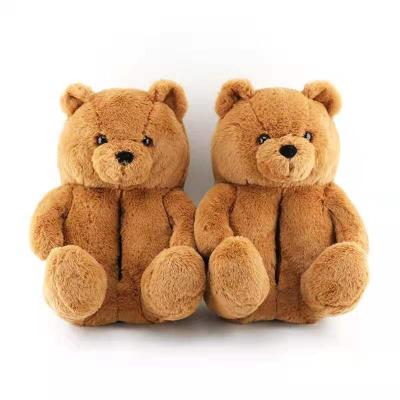 China Free Sample Different Colors Plush Teddy Bear Slippers House Slippers Anti-slip for sale