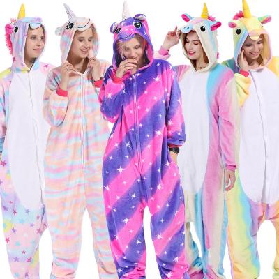 China Plush Pajamas Parent Kid Cartoon Flannel Nightgown Bathrobe Unicorn Pajamas For Women for sale