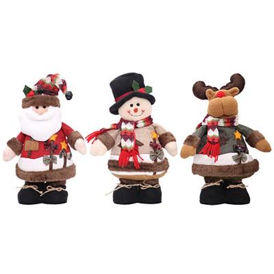 China Kids Play& Hot Sale English Christmas Snowman Elk Santa Plush Toy Christmas Border Christmas Decoration for sale