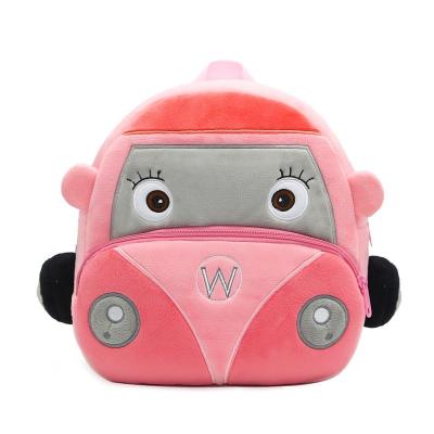 China Hot Selling Custom Plush Toy Cartoon Car School Bag Kids 2-4 Year Old Backpack Toy School Bags for sale