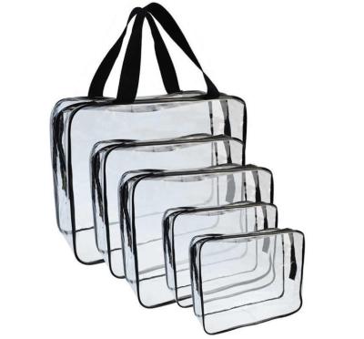 China Portable PVC Storage Zippered Clear Bags , Transparent PVC Bag With Handles for sale