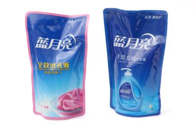 China Heat Seal Plastic Stand Up Bag , Washing Liquid Pouch Recloseable Zipper Option for sale