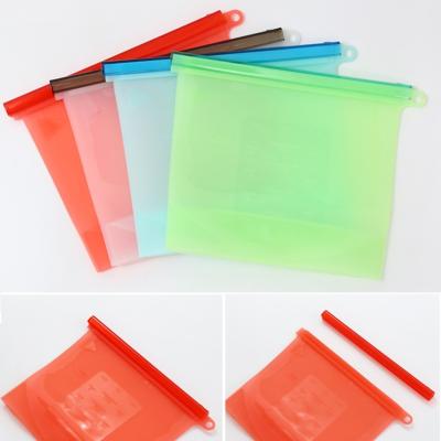 China Transparent  Ziplock Silicone Bags Zipper Storage Light Weight Cute Carton for sale