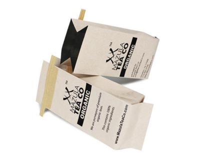 China Kraft Paper Coffee Packaging Bags Side Gusset Eco Printing With Tin Tie for sale