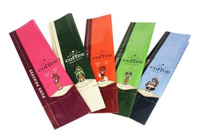 China Moisture Proof Commercial Coffee Bags , Flat Bottom Coffee Bags Customized Logo for sale