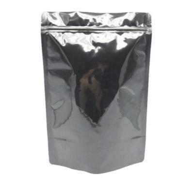 China Stock Zipper Stand Up Aluminium Zipper Bag Reclosable One Way Valve Waterproof for sale