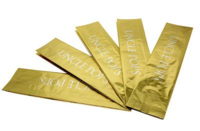 China Gold Metallic Foil Side Gusset Pouch Customized Logo High Barrier Properties for sale