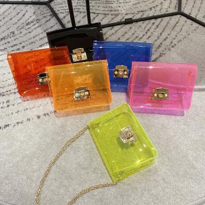 China 2020 Hot Selling PVC Jelly Purse Fashion Cheap Cosmetic PVC Shoulder Bag Clearly for sale