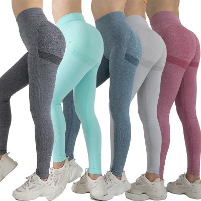 China Antibacterial High Waist Yoga Pants Gaiters Women Gym Use Seamless Clothing Yoga Pants Gaiters for sale