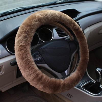 China Genuine Auto Australian Lambskin Car Auto Genuine Sheepskin Patchwork Steering Wheel Cover for sale