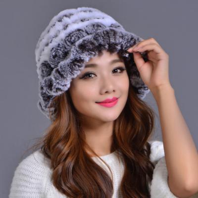 China COMMON Rabbit Fur Hat - Winter Fashion Knit Hats Women Real Fur Warm Skullies Beanie for sale