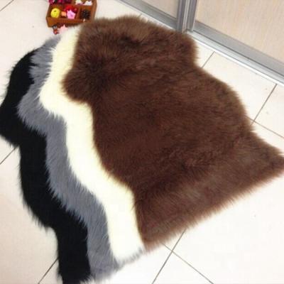 China Long Hair Pile Washable Acrylic Polyester Synthetic Sheepskin Rugs, Artificial Faux Fur Throw Blankets, Faux Fur Area Rugs for sale