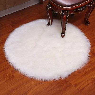 China Washable Faux Fur Rug Wholesale Faux Sheepskin Blanket Round Shape for sale