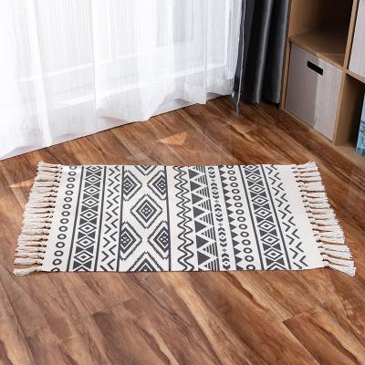 China Floor Washable Ethnic Carpet Tassel Style Nordic Minimalist Cotton And Living Room Bedroom Linen Bedside Blanket for sale