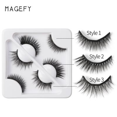 China MAGEFY Mink Magnetic Eyelashes Vendor Synthetic Long Natural Magnetic Eyelash 3d Mink Eyelash Custom for sale