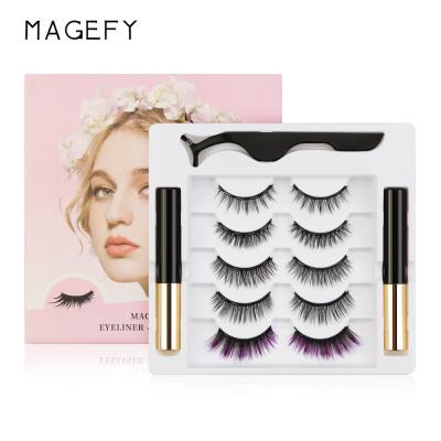 China MAGEFY Lashes Kit Custom Label Wholesale Fake Natural Long Magnetic Eyelashes On Magnet for sale