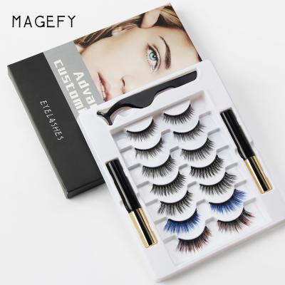 China Long Natural Magefy 7 Pairs Magnetic Lashes Book Set Wholesale Super Natural Looking Faux Mink Eyelashes 3d Effect Packaging for sale