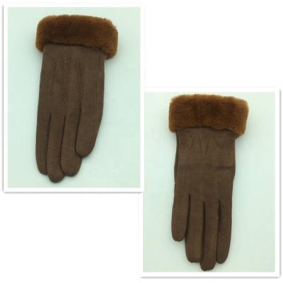 China Comfortable custom micro-suede fabric lady glove for sale