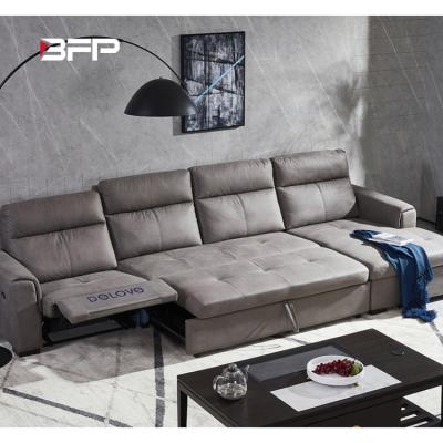 China High End Modern Luxury Sectional Electric Sofas (Others) BFP Adjustable One Stop Bed Tech Fabric Functional Living Room Sofas Sets Furniture for sale