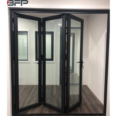 China Modern BFP AS2047 Australia Standard Bi Folding Door Aluminum Double Glazed Accordion Door for sale