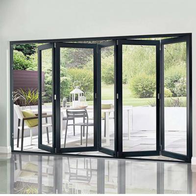 China Modern BFP AS2047 Australia Standard Aluminum Double Glazed Bi Folding Door Interior Exterior Accordion Door for sale