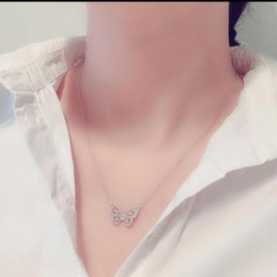 China CLASSIC Hot Sale Amazon Gold Necklace Zircon Choker Butterfly Crystal Necklace Birthstone Necklace Women Jewelry for sale