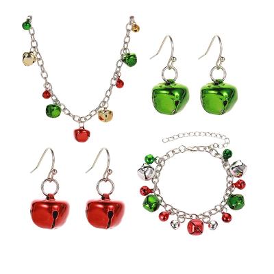 China FASHIONABLE Cheap European Style Colorful Bell Personalized Chains Necklace Bracelet and Earrings Christmas Jewelry Sets for Men and Women for sale