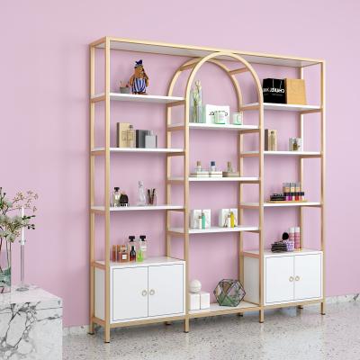 China Iron Gold Display Stand Or Wooden Combo Shelf Rack For Store Convenient Home for sale