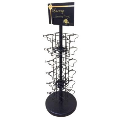 China Promotion Pockets Rotating Postcard Rack Greeting Rack Shelf Gift Certificate Display Rack for sale