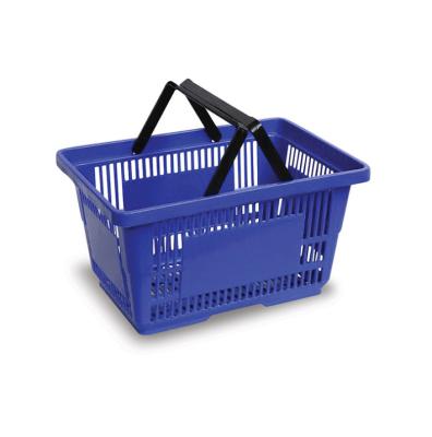 China PP Plastic Supermarket Shopping Cart With Wheels Plastic Basket Plastic Material Green Blue Red Supermarket Shopping Basket for sale