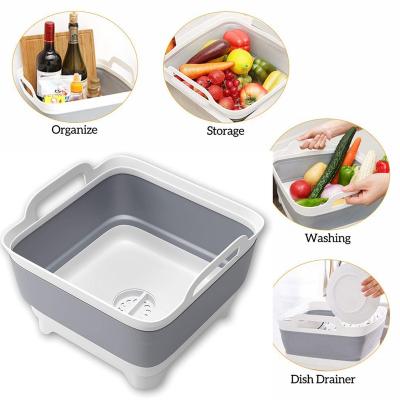 China Sustainable Large Space Vegetable Foldable Storage Container Durable Sink Storage Baskets Kitchen Basket for sale