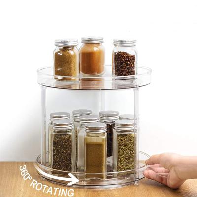 China 360 Rotate Sustainable Lazy Susan Turntable With Wide Base Rotating Organizer For Kitchen Seasoning for sale